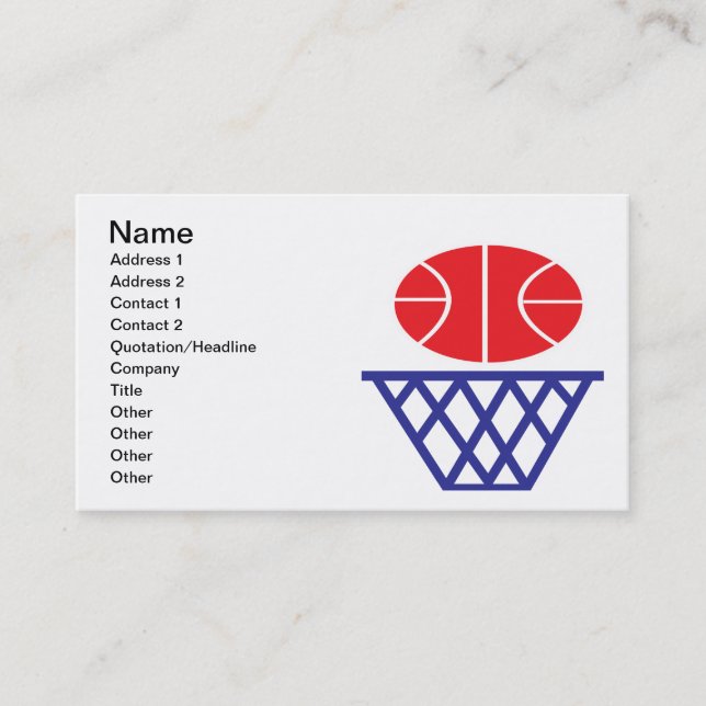 Carte De Visite Signe de basket-ball (Devant)