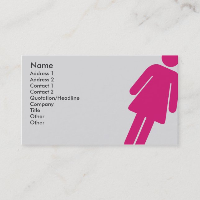 Carte De Visite Signe femelle - affaires (Devant)
