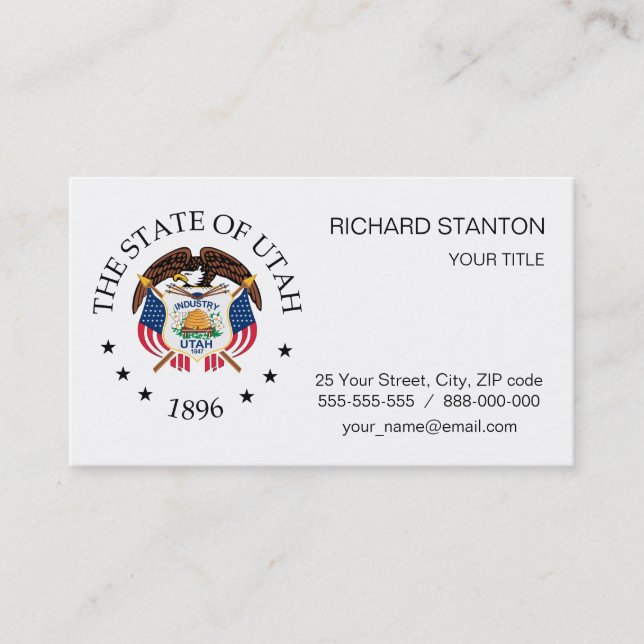 Carte De Visite signe Utah (Devant)