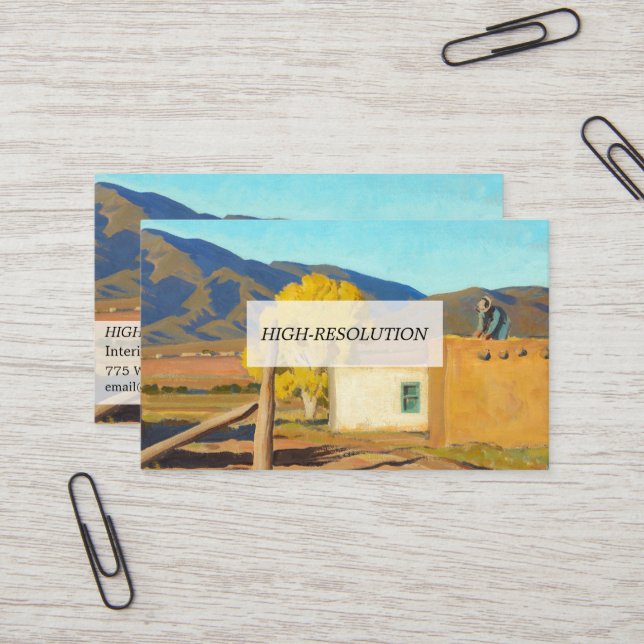 Carte De Visite Signes d'automne 1931 par Maynard Dixon (Devant/Arrière en situation)