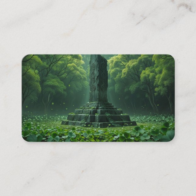 Carte De Visite Signet du champ de trèfles verts (Devant)