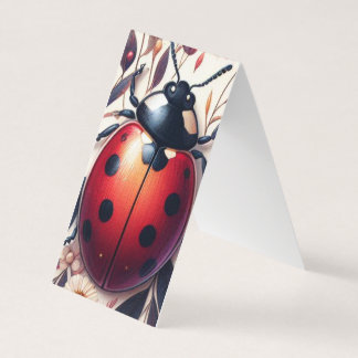 Carte De Visite Signet plié d'insectes de coccinelle