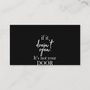 Carte De Visite s'il n'ouvre pas, ce n'est pas votre porte
