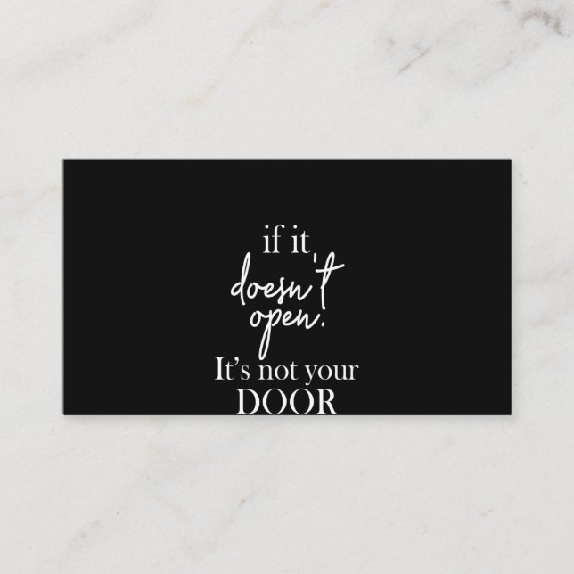 Carte De Visite s'il n'ouvre pas, ce n'est pas votre porte (Devant)