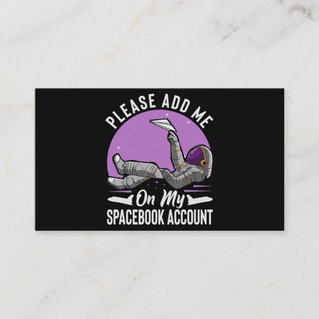 Carte De Visite S'Il Vous Plaît M'Ajouter Sur Mon Compte Spacebook (Devant)