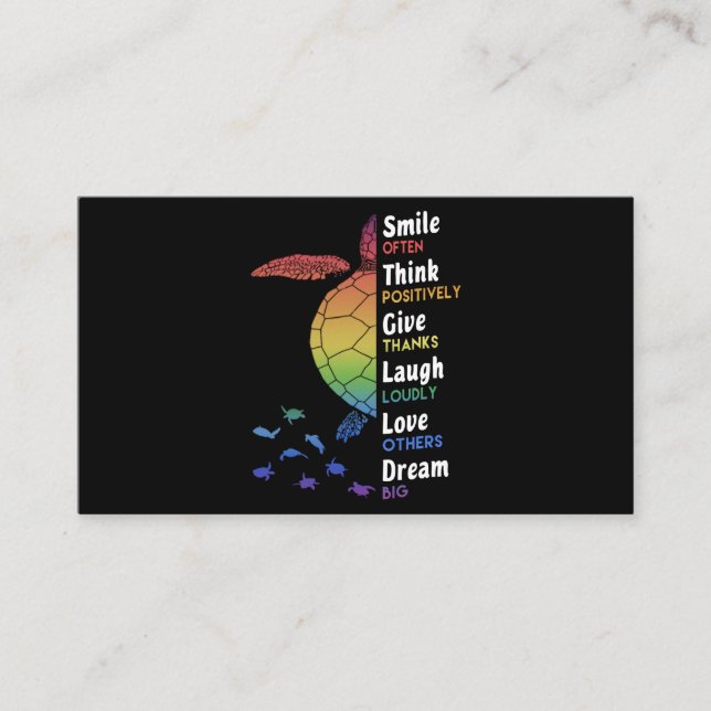 Carte De Visite Sile Souvent, Pense Positivement, Remercie (Devant)