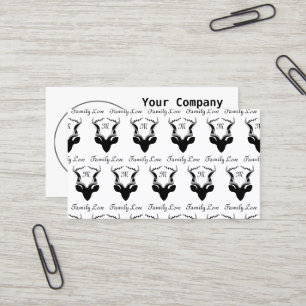Carte De Visite Silhouette Antelope foncé avec Monogramme Customis