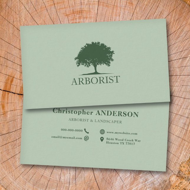 Carte De Visite Silhouette Arbre - Arboriste (Tree Silhouette - Arborist Business Card)