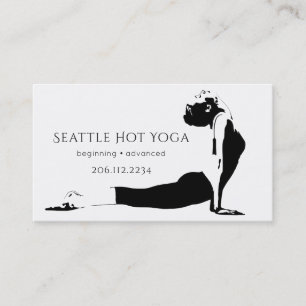 Carte De Visite Silhouette Asana   Professeur de Yoga