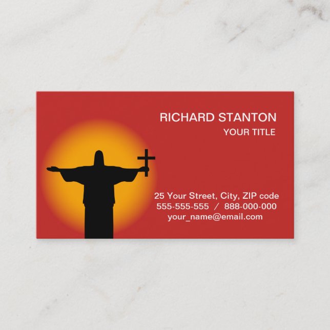 Carte De Visite Silhouette avec croix (Devant)