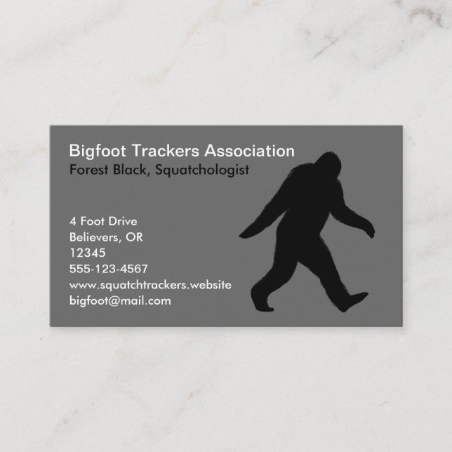 Carte De Visite Silhouette Bigfoot (Devant)