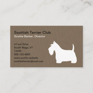 Carte De Visite Silhouette blanche écossaise Terrier   Scottie Do