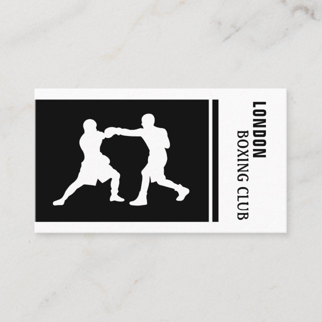 Carte De Visite Silhouette Boxing Match, Boxer, Boxer Trainer (Devant)