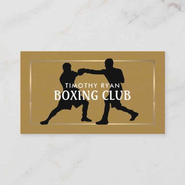 Carte De Visite Silhouette Boxing Match, Boxer, Boxer Trainer (Devant)