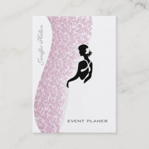 Carte De Visite Silhouette damassé chic professionnel