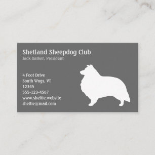 Carte De Visite Silhouette de Berger des Shetland