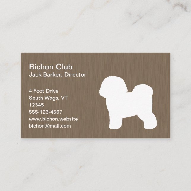Carte De Visite Silhouette de Bichon Frisé (Devant)