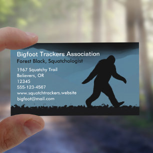 Carte De Visite Silhouette de Bigfoot au croyant de la nuit