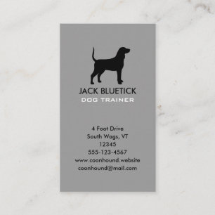 Carte De Visite Silhouette de Bluetick Coonhound Verticale