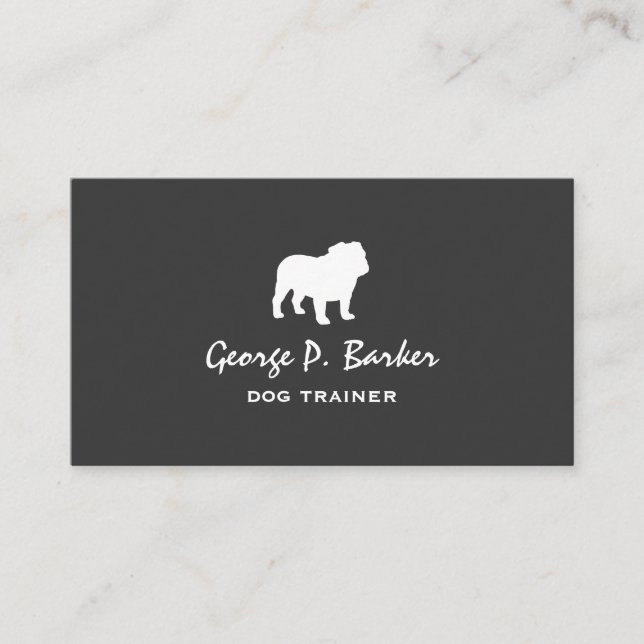 Carte De Visite Silhouette de Bouledogue Anglais (Devant)