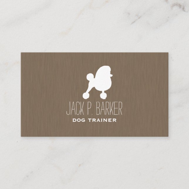 Carte De Visite Silhouette de Caniche Jouet Blanc (Devant)