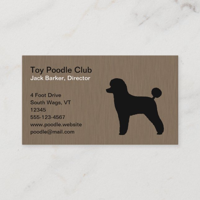 Carte De Visite Silhouette de caniche jouet noir (Devant)