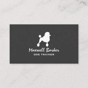 Carte De Visite Silhouette de Caniche Standard Blanc