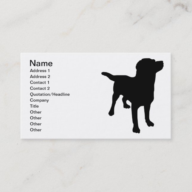 Carte De Visite Silhouette de chien (Devant)