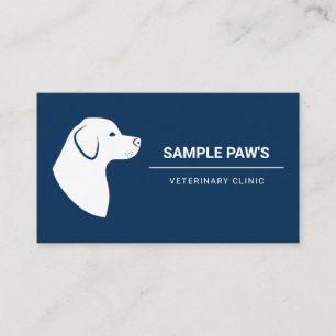 Carte De Visite Silhouette de chien bleu et blanc Vétérinaire mini