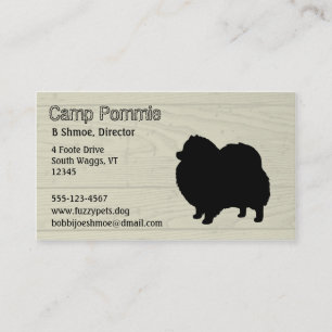 Carte De Visite Silhouette de chien de Pomeranian
