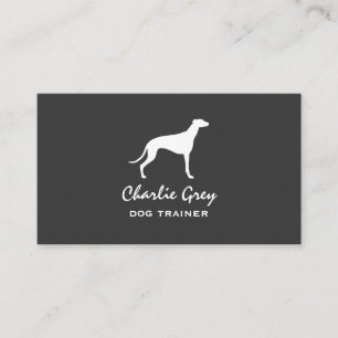 Carte De Visite Silhouette de chien gris et blanc