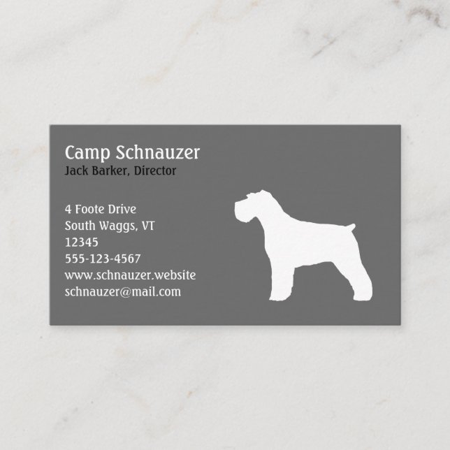 Carte De Visite Silhouette de chien schnauzer (Devant)