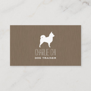 Carte De Visite Silhouette de Chihuahua à poils longs