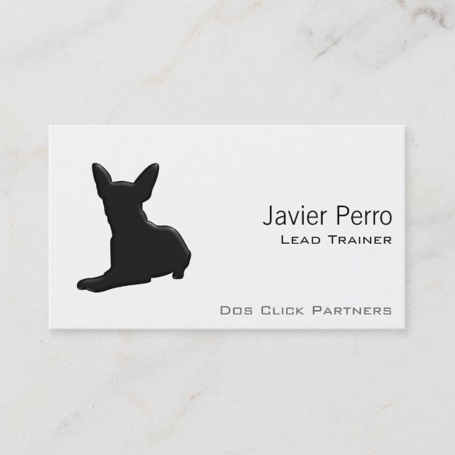 Carte De Visite Silhouette de chiwawa de chien (Devant)