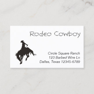 Carte De Visite Silhouette de cow-boy de rodéo