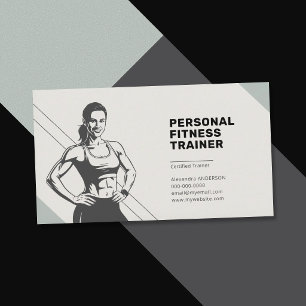 Carte De Visite Silhouette de femme athlétique - Entraîneur de fit