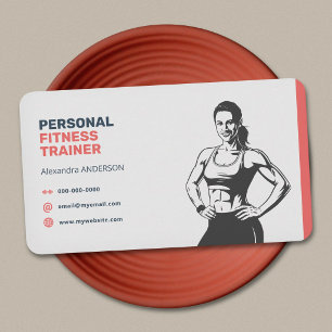 Carte De Visite Silhouette de femme - Entraîneur de fitness