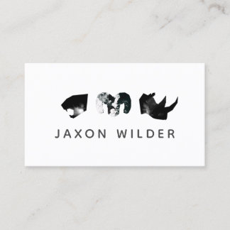 Carte De Visite Silhouette de fumée noire blanche Jaguar Rhino Ram