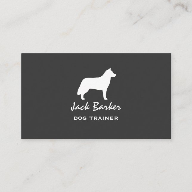 Carte De Visite Silhouette de Husky Sibérien (Devant)