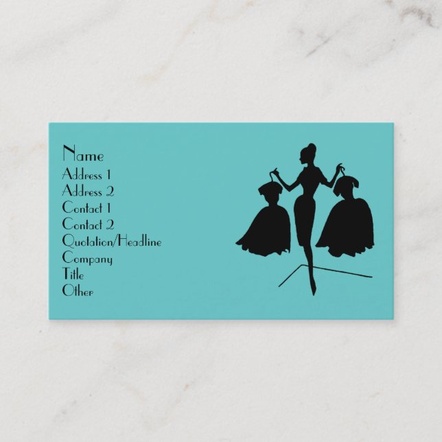 Carte De Visite Silhouette de la mode (Devant)