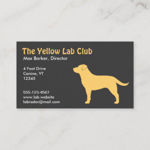 Carte De Visite Silhouette de la race de chiens de race Yellow Lab
