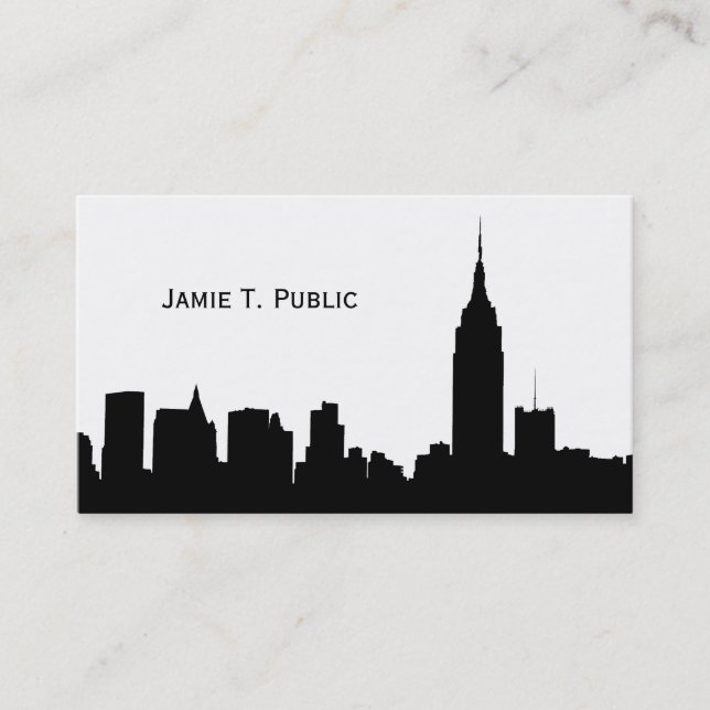 Carte De Visite Silhouette de la skyline de NYC, Empire State Bldg (Devant)