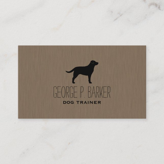 Carte De Visite Silhouette de Labrador Retriever noir (Devant)