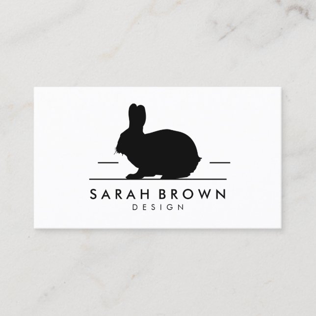 Carte De Visite Silhouette de lapin (Devant)