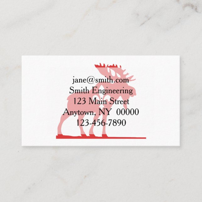 Carte De Visite Silhouette de l'orignal - Choisir la couleur arriè (Devant)