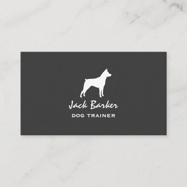 Carte De Visite Silhouette de Pinscher Nain (Devant)