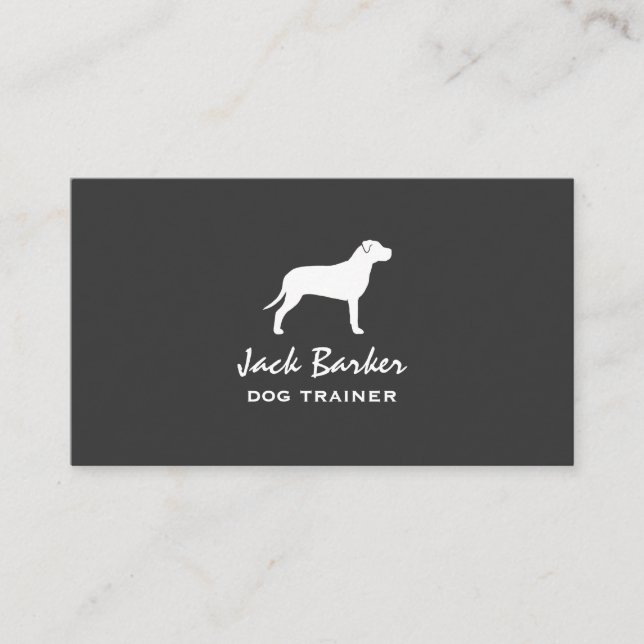 Carte De Visite Silhouette de Pit Bull (Devant)