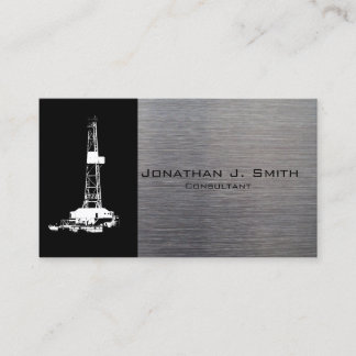 Carte De Visite Silhouette de plate-forme de forage pétrolier, asp