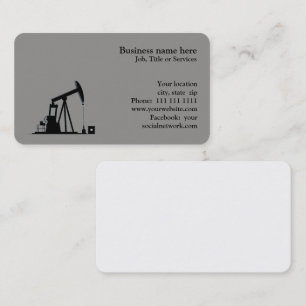 Carte De Visite Silhouette de plate-forme pétrolière professionnel