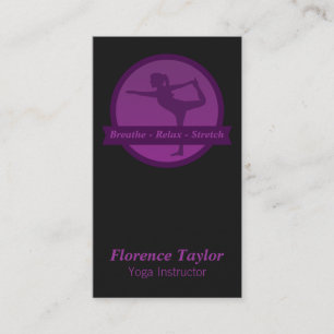 Carte De Visite Silhouette de position d'étirement pour professeur